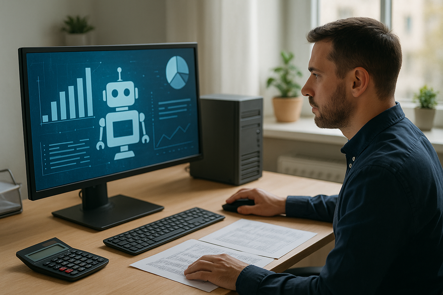 Ullustration af automatisering af regnskab